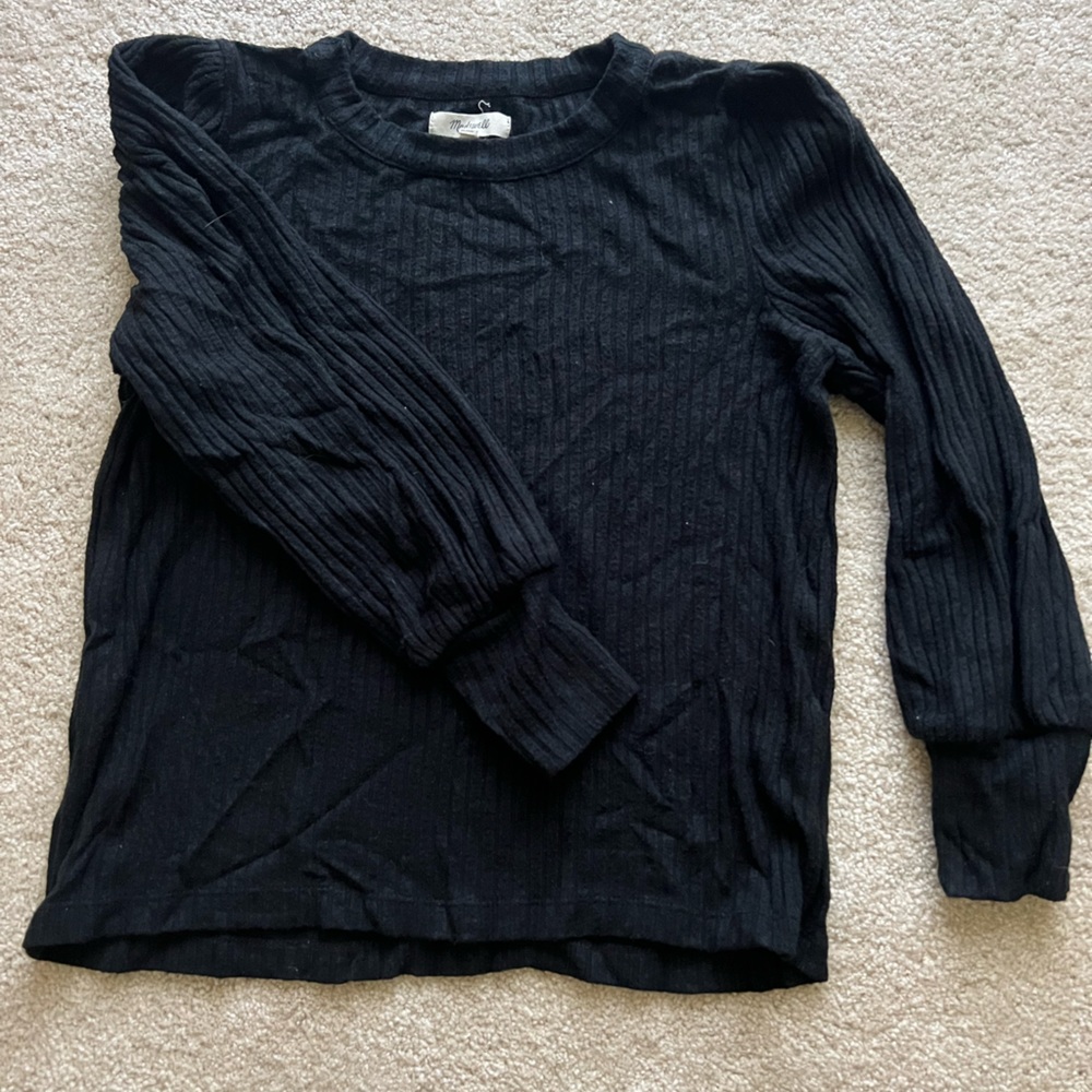 Madewell black thin crewneck sweater size S